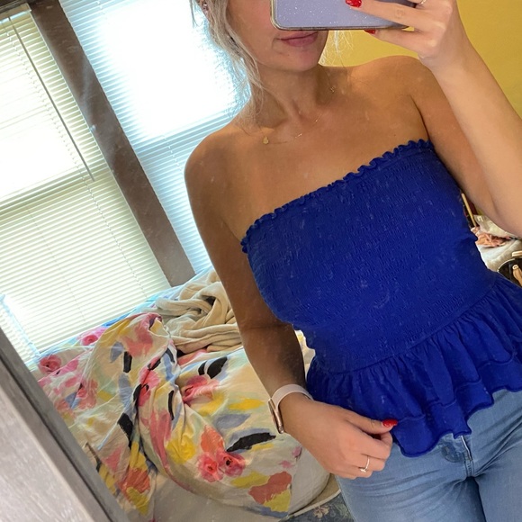 Blue bandeau top - Picture 3 of 3